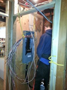 Electrician Dave wires the new panel