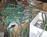 One of our many piles of junk! This one is old electrical wires waiting to go to recycling for cash!)
